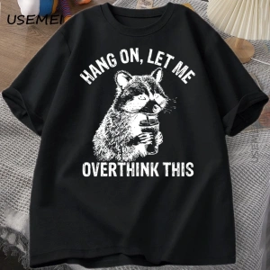 Asın Bu T Shirt Erkek Kadın Rakun Komik T-Shirt Çöp Panda TeeRahat Kısa Kollu Pamuklu 3075