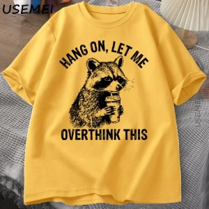 Asın Bu T Shirt Erkek Kadın Rakun Komik T-Shirt Çöp Panda TeeRahat Kısa Kollu Pamuklu 3075