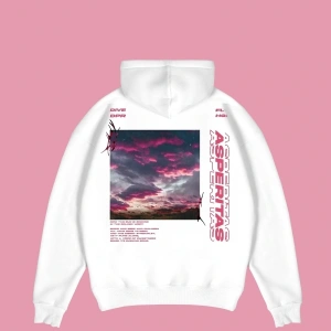 Asperitas Sırt Baskılı Oversize Unisex Beyaz