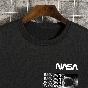 Astronaut And Letter Graphic Lined Sweatshirt Siyah