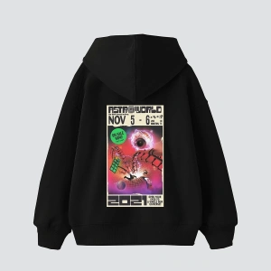 AstroWorld Baskılı Oversize Unisex Beyaz
