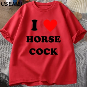 At Horozu Seviyorum T-Shirt Erkek Kadın I Kalp Horoz Komik Grafik T Shirt Unisex Pamuk Kısa K 2854