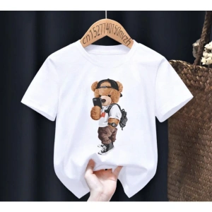 Ayıcık Baskı Çocuk Tişört 2 Yaş/15 Yaş