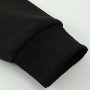 Ayıcık Baskılı 3 İplik Kapüşonlu Ünisex Oversize Sweatshirt Siyah