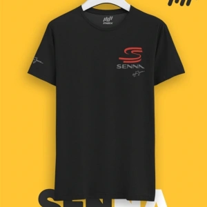 Ayrton Senna Imzalı Senna Logolu Kabartma Baskılı T-shirt