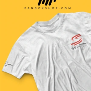 Ayrton Senna Imzalı Senna Logolu Kabartma Baskılı T-shirt