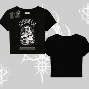 Babby Tee Tshirt Caffeine Cat Kahve Temalı Kedi Baskılı