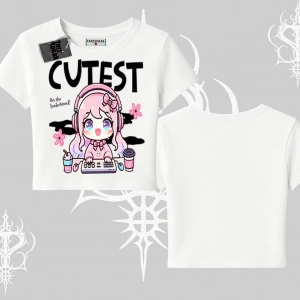 Babby Tee Tshirt Cute Anime Gamer Girl Baskılı