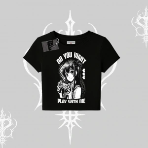 Babby Tee Tshirt Do You Want Play With Me Anime Kız Baskılı