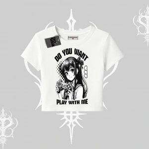 Babby Tee Tshirt Do You Want Play With Me Anime Kız Baskılı