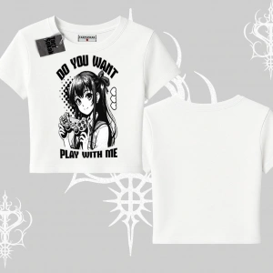 Babby Tee Tshirt Do You Want Play With Me Anime Kız Baskılı