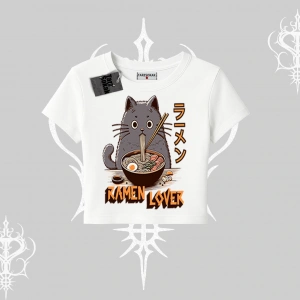 Babby Tee Tshirt Ramen Lover Kedi Anime Baskılı