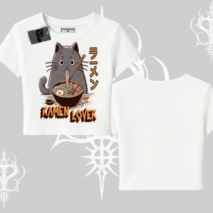 Babby Tee Tshirt Ramen Lover Kedi Anime Baskılı