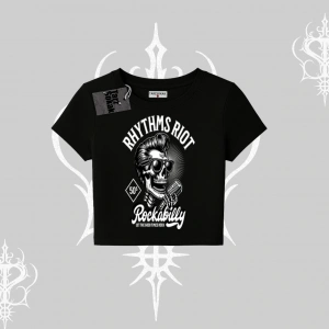Babby Tee Tshirt Rhythms Riot Vintage Rockabilly Skull Street Aesthetic