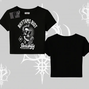 Babby Tee Tshirt Rhythms Riot Vintage Rockabilly Skull Street Aesthetic
