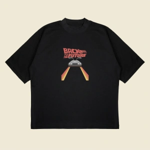 Back To The Future Baskılı Oversize Unisex Pamuklu Nefes Alan Kalın Kumaşlı
