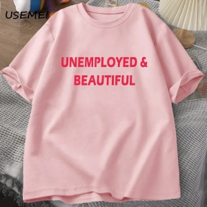 Bakımsız ve Güzel T-shirt Erkek Kadın Komik Rahat erkek Giysileri Baskı Streetweed Pamuk Kısa 2924