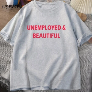 Bakımsız ve Güzel T-shirt Erkek Kadın Komik Rahat erkek Giysileri Baskı Streetweed Pamuk Kısa 2924