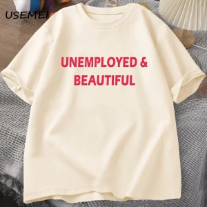 Bakımsız ve Güzel T-shirt Erkek Kadın Komik Rahat erkek Giysileri Baskı Streetweed Pamuk Kısa 2924