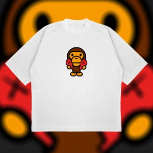 Bape X Comme Des Garçons Oversize Unisex Pamuklu Nefes Alan Kalın Kumaşlı