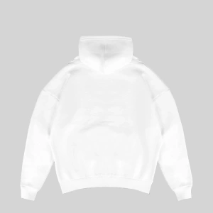 Basic Beyaz Oversize Unisex Kapuşonlu