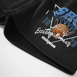 Basketball & Letter Graphic Drawstring Waist Şort