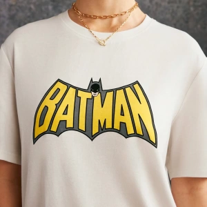 BATMAN X SHEIN 85. Unisex Mektup Baskılı Yuvarlak Yaka Kısa Kollu Tişörtler