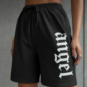 Bay Baskılı Kısa Kadın Şort Siyah Şort