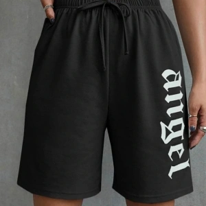 Bay Baskılı Kısa Kadın Şort Siyah Şort