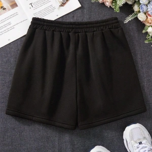 Bay Brooklyn Penye Kısa Şort - Siyah Baskılı Yüksek Bel Örme