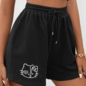 Bay Hello Kitty Baskılı Siyah Kadın Regular fit