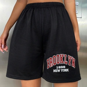 Bay Sweetline Brooklyn 1898 Penye Şort - Siyah Baskılı Kısa