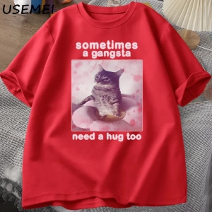 Bazen Bir Gangsta Bir Kucaklama İhtiyacı Var Komik Kedi Meme T-shirt Erkek Kadın Goofy Ahh T  2801