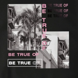 BE TRUE Renkli Oversize Kapüşonlu Sweatshirt Beyaz