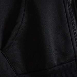 Bear And Heart Print Zip Up Lined Drawstring Hoodie Siyah