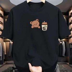 Bear Bubble Tea Baskılı Oversize