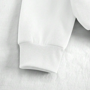 Bear & Letter Graphic Lined Sweatshirt Beyaz