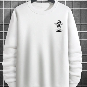 BEAR Oversize Bisiklet Yaka Pamuklu Sweatshirt Beyaz