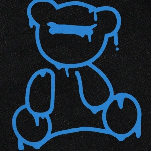 Bear Print Drawstring Waist 4 Mevsim Eşofman