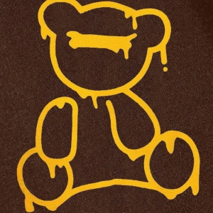 Bear Print Tie Waist 4 Mevsim Eşofman