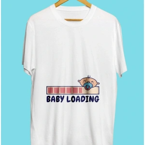 Bebek Yükleniyor Hamile Tasarım Unisex Tişört