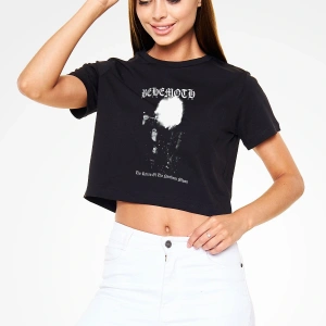 Behemoth Siyah Crop Top Tişört