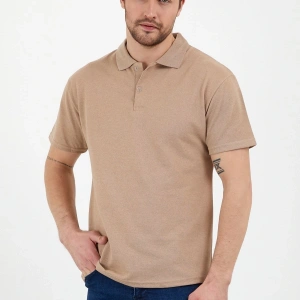 Bej Dar/slim Fitt Polo Yaka Tshirt