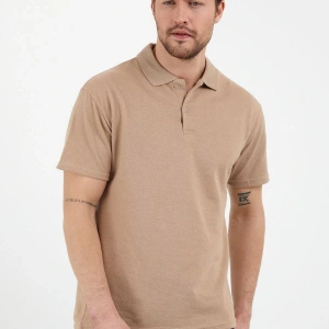 Bej Dar/slim Fitt Polo Yaka Tshirt