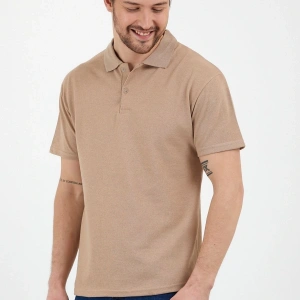 Bej Dar/slim Fitt Polo Yaka Tshirt
