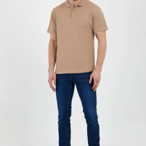 Bej Dar/slim Fitt Polo Yaka Tshirt