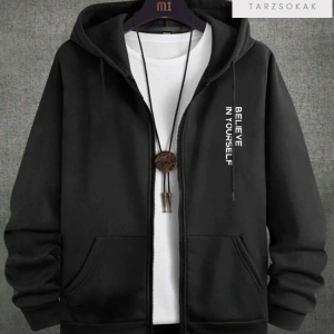 Believe Yourself Sweatshirt Fermuarlı Hırka Siyah