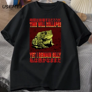Ben aptal kurbağa grafik T shirt kalır komik Metal baskı erkek giyim boy t-shirt erkek Tshirt 2923