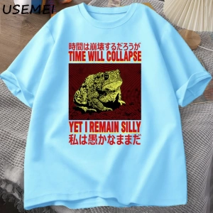 Ben aptal kurbağa grafik T shirt kalır komik Metal baskı erkek giyim boy t-shirt erkek Tshirt