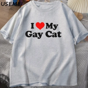 Ben benim eşcinsel kedi t-shirt adam kısa kollu TeeCasual LGBTS gurur Tshirt boy pamu 3025